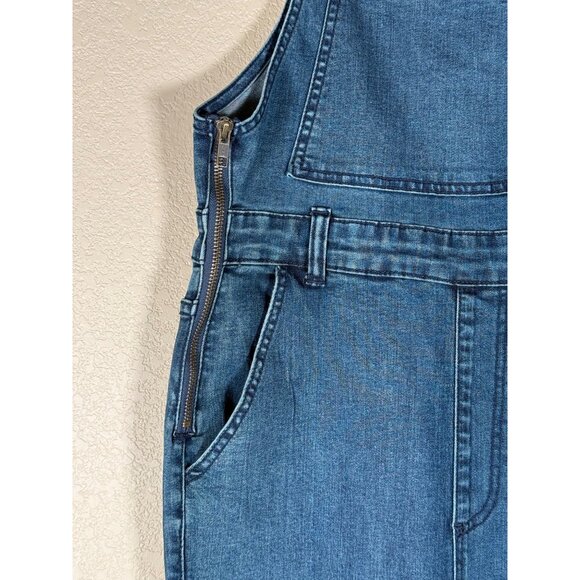 SHOW ME YOUR MUMU Berkeley Bell Overalls Frayed Hem in Dark Rainstorm - Picture 9 of 16